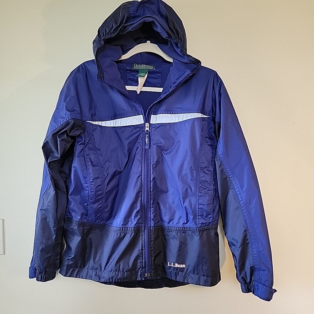 L.L. Bean Boys Hooded Nylon Windbreaker Jacket XL 18 Outdoors Camping Hiking VTG